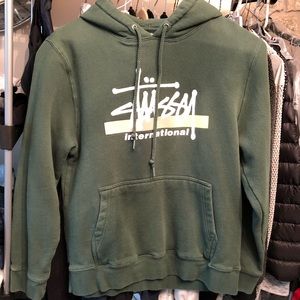 Stussy international green hoodie